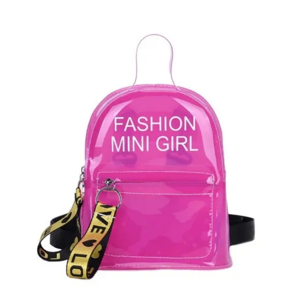 Fashion Mini Girl PVC Waterproof Backpack. Black,White,Pink,Blue, Purple,Orange.
